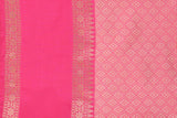 Cream Pink Pure Silk brocade banarasi handloom Saree