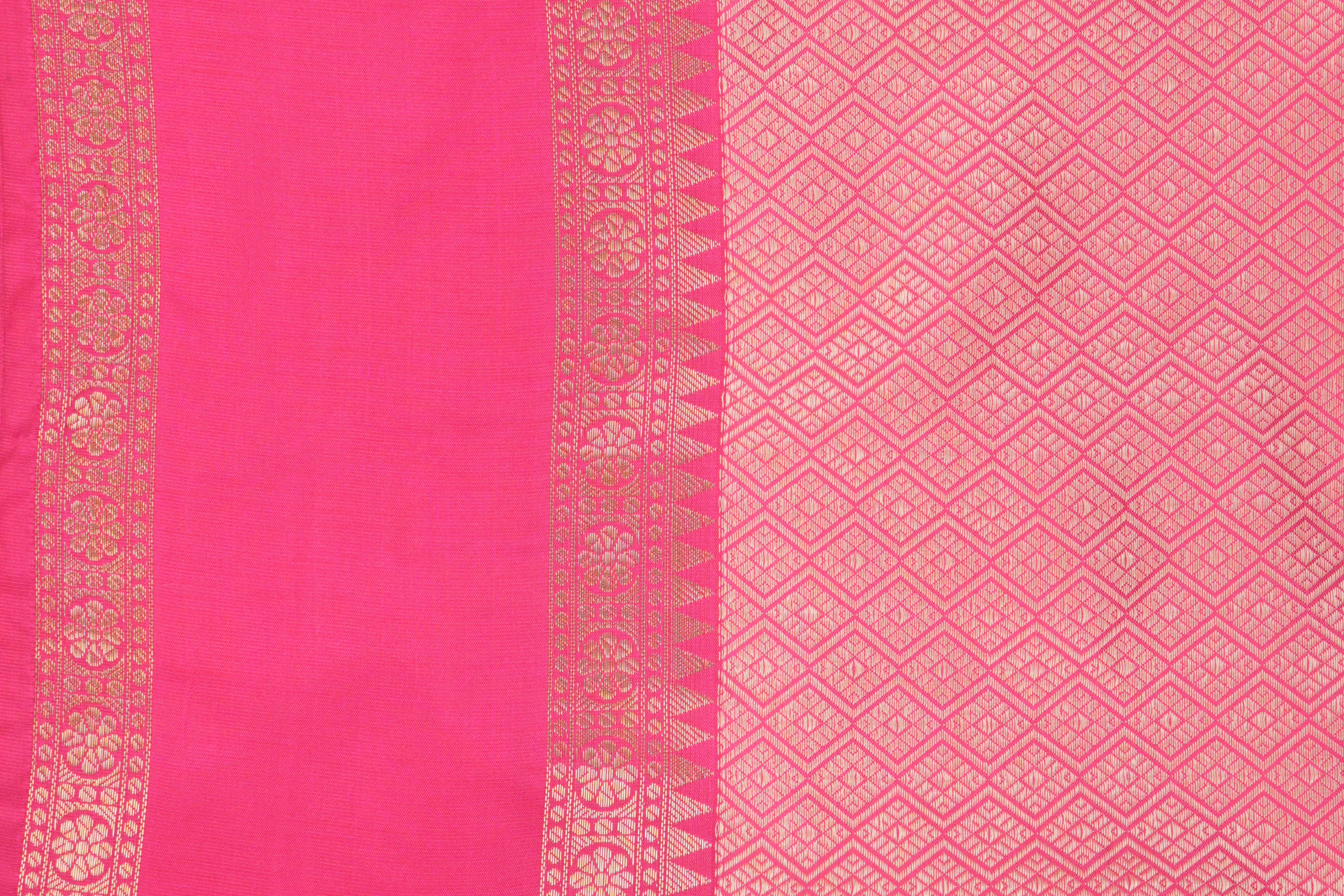Cream Pink Pure Silk brocade banarasi handloom Saree
