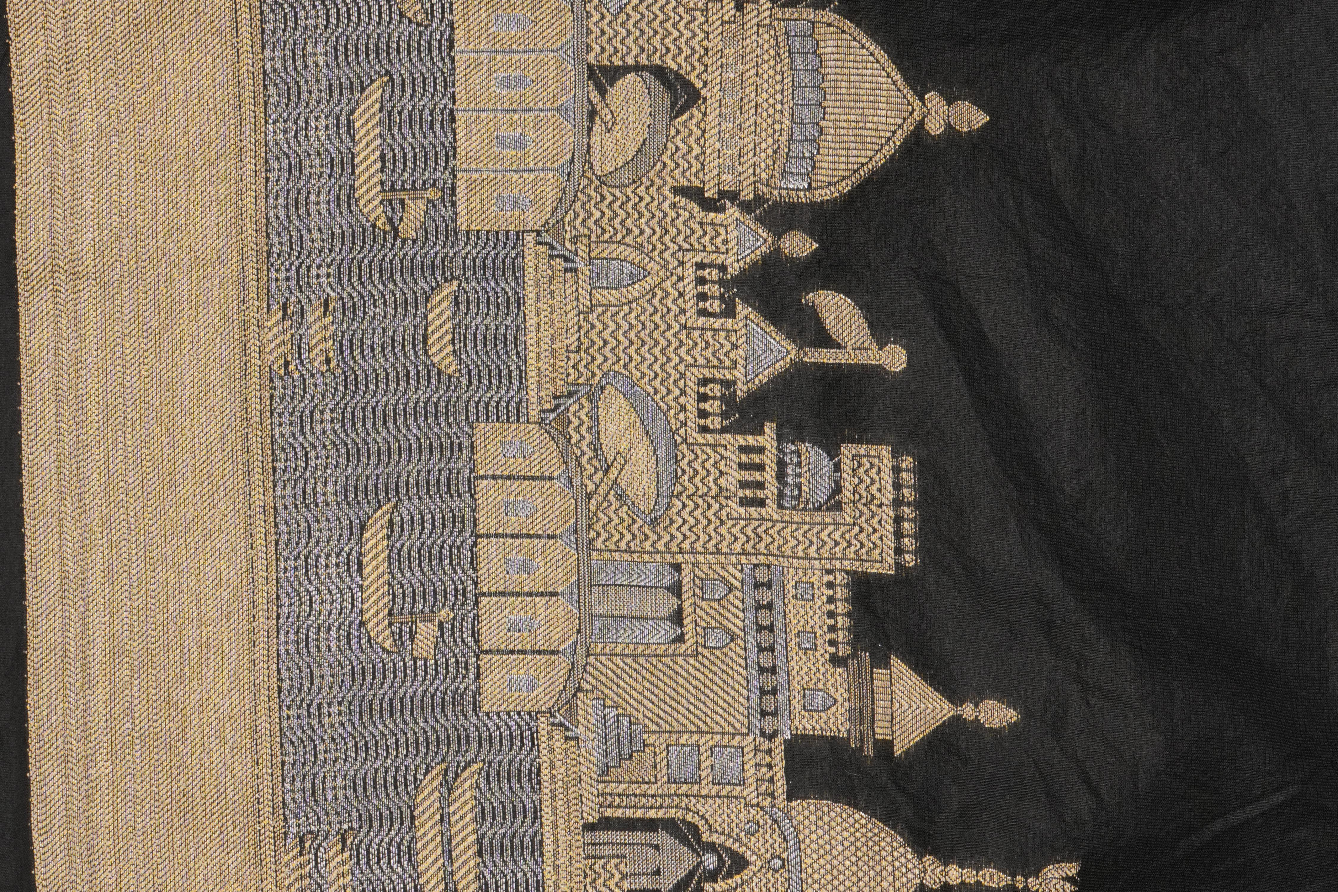 Black Kashi Pure Silk Banarasi Handloom Saree