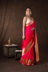 Pink Pure Silk Banarasi Handloom Saree
