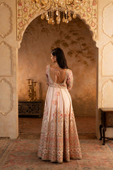 Blush Pink Raw Silk Anarkali Set
