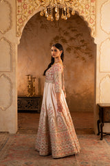 Blush Pink Raw Silk Anarkali Set