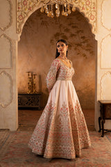 Blush Pink Raw Silk Anarkali Set