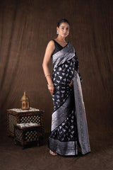 Black Pure Silk Banarasi Handloom Saree