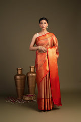 Red Zari Brocade Banarasi Handloom Saree
