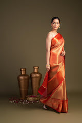 Red Zari Brocade Banarasi Handloom Saree