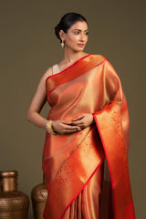Red Zari Brocade Banarasi Handloom Saree