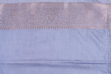 Ice Blue Pure Monga Silk Banarasi Handloom Saree?