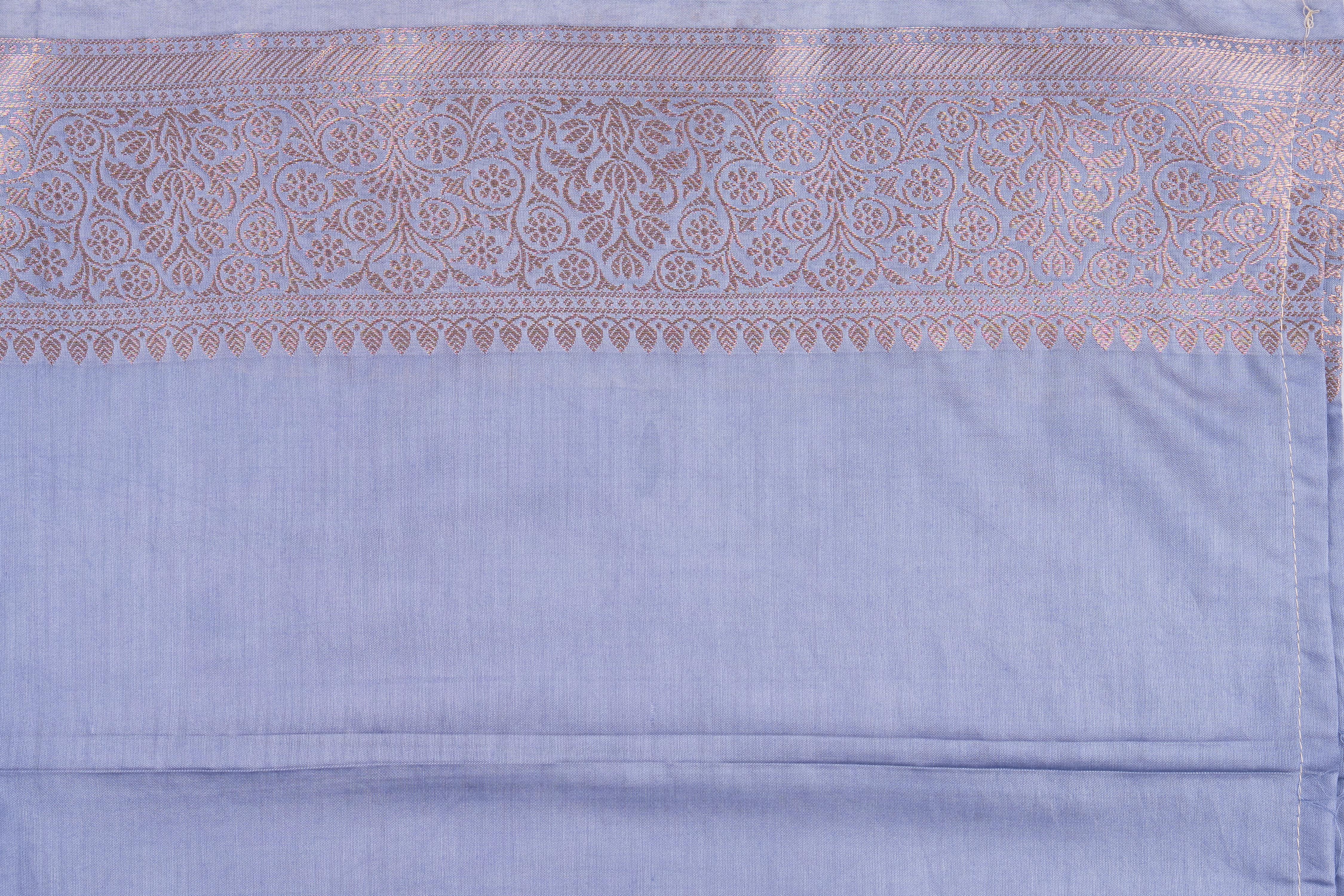 Ice Blue Pure Monga Silk Banarasi Handloom Saree?