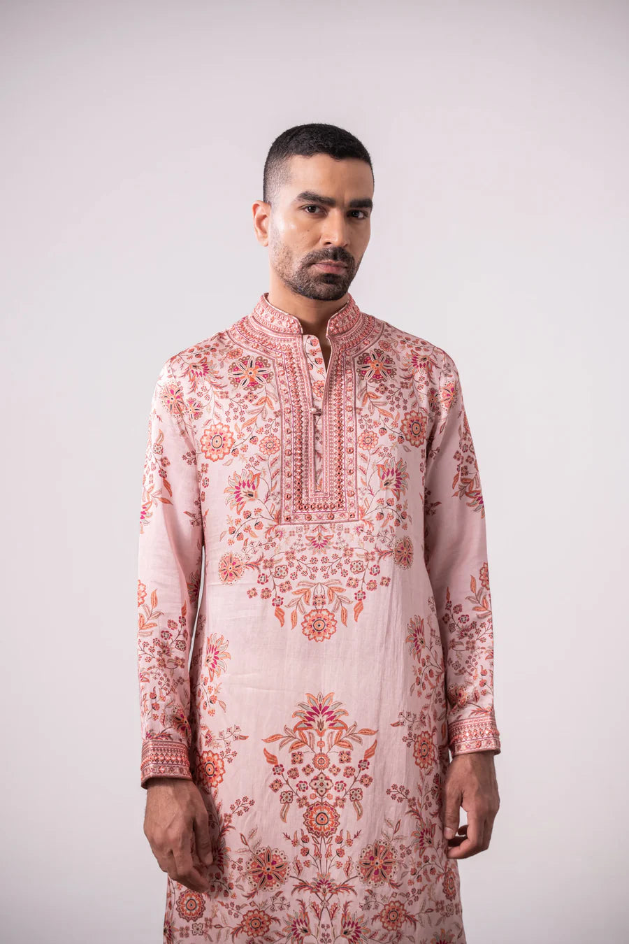Blush Pink Floral Printed Kurta