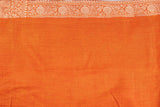 Orange Pure Monga silk Banarasi Handloom Saree