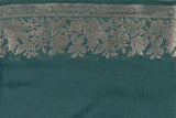 Teal Blue Pure Monga Silk Banarasi Handloom Saree