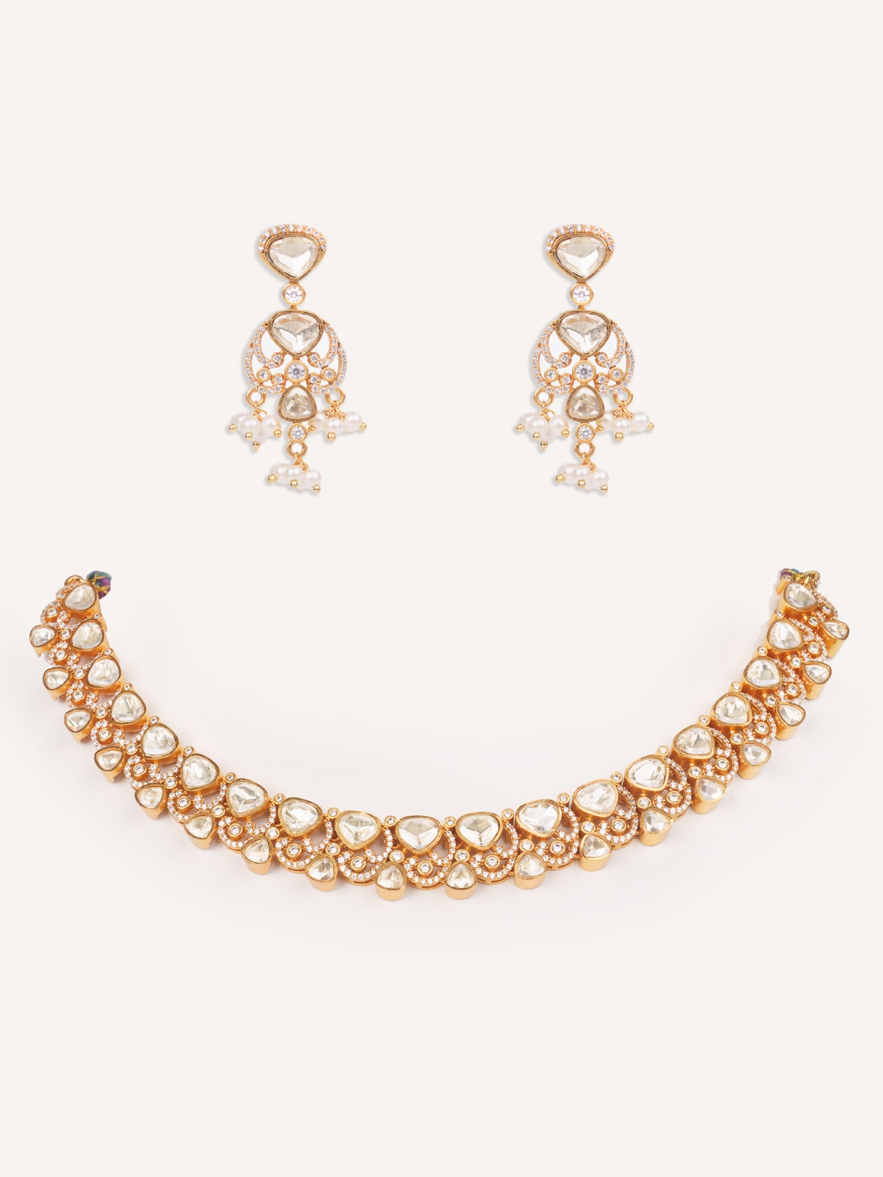 Dramatic and stylish moissanite set with matching earrings