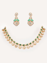 Elegant and classy moissanite necklace set with matching earrings