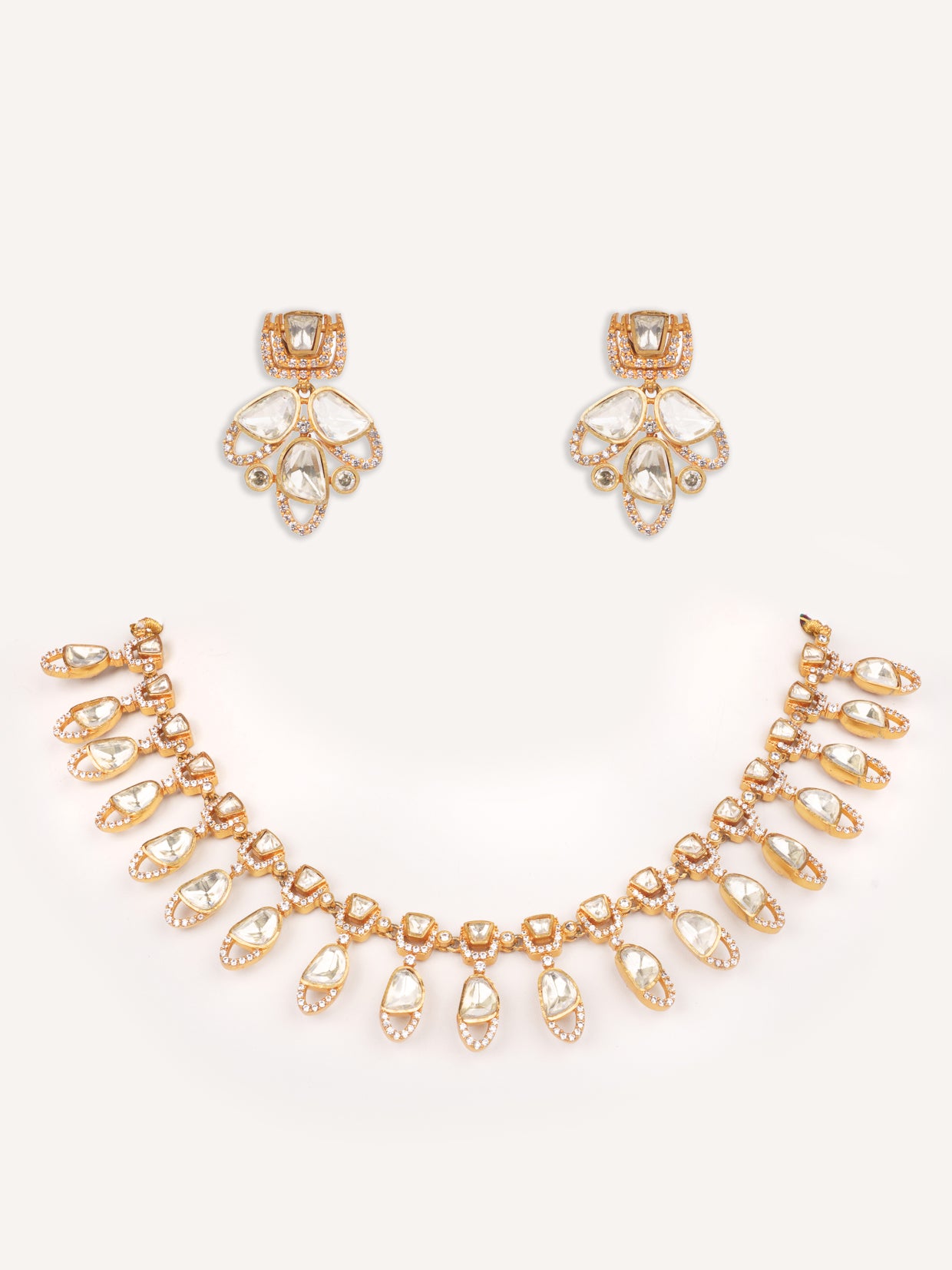 Dramatic and stylish moissanite set with matching earrings