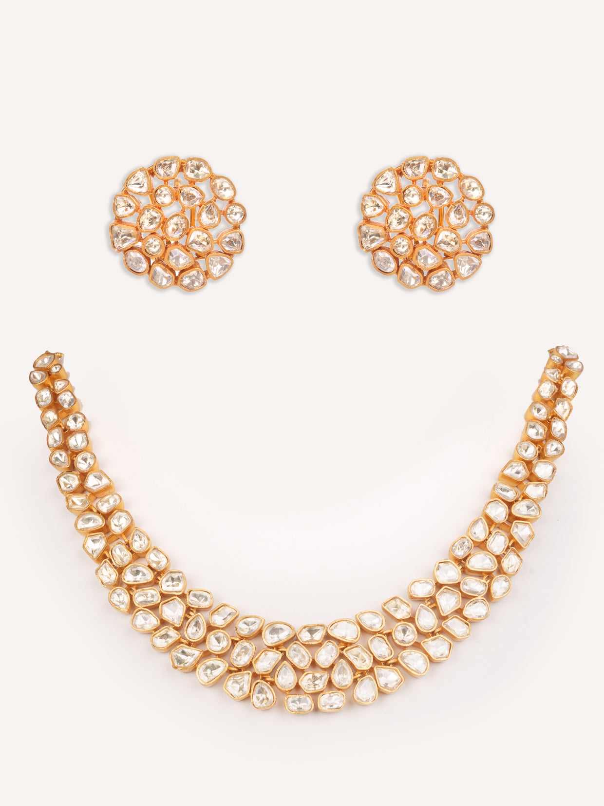 Elegant and classic moissanite necklace set with studs
