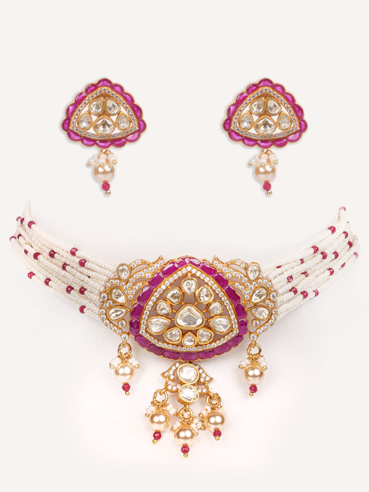 Elegant and stylish moissanite choker with matching earrings