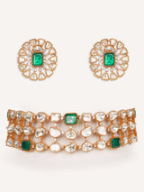 Elegant and stylish moissanite choker with matching earrings