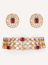 Elegant and stylish moissanite choker with matching earrings