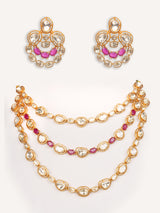 Bold and dramatic moissanite long necklace set with matching earrings