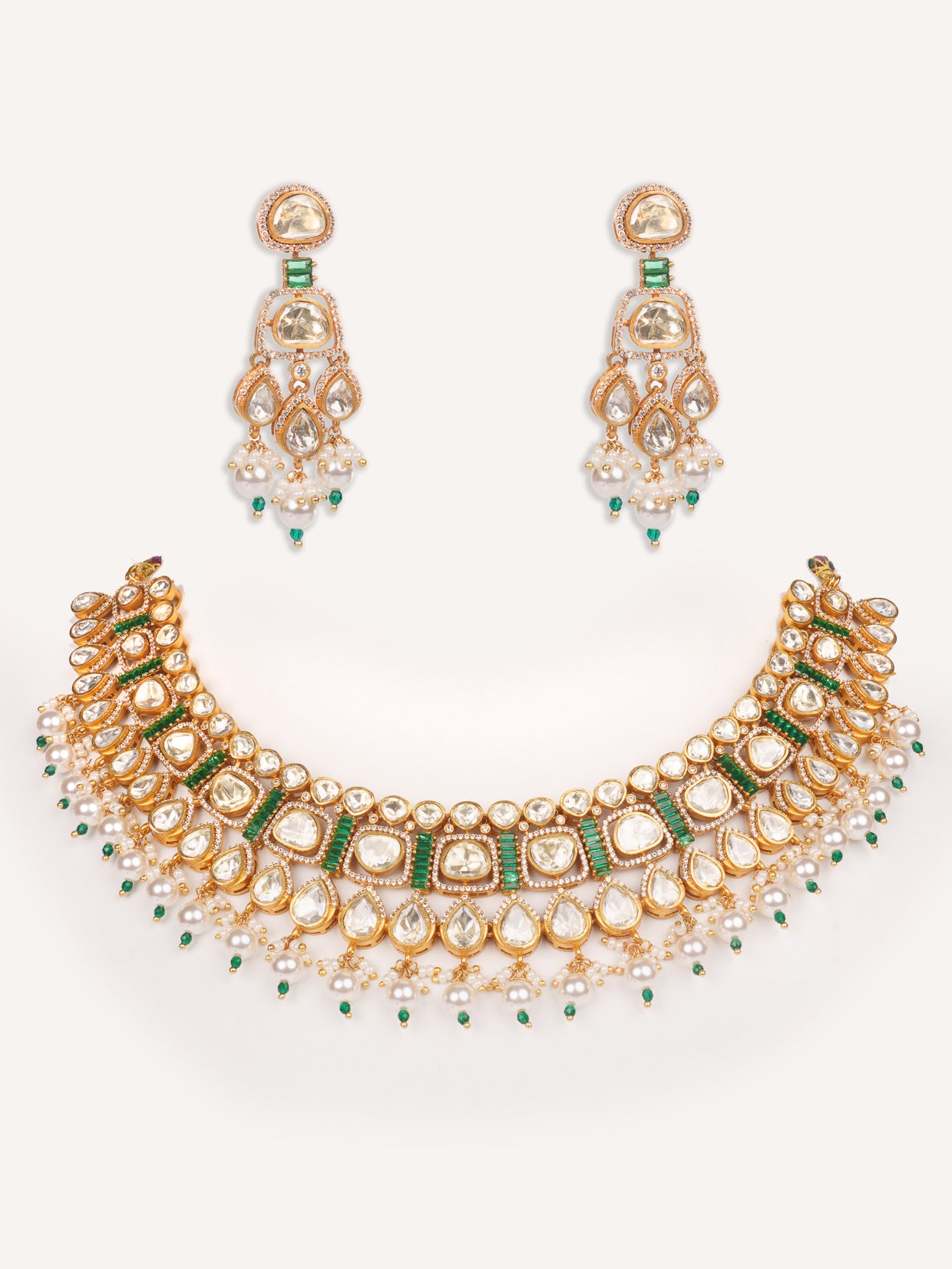 Dramatic and stylish moissanite set with matching earrings
