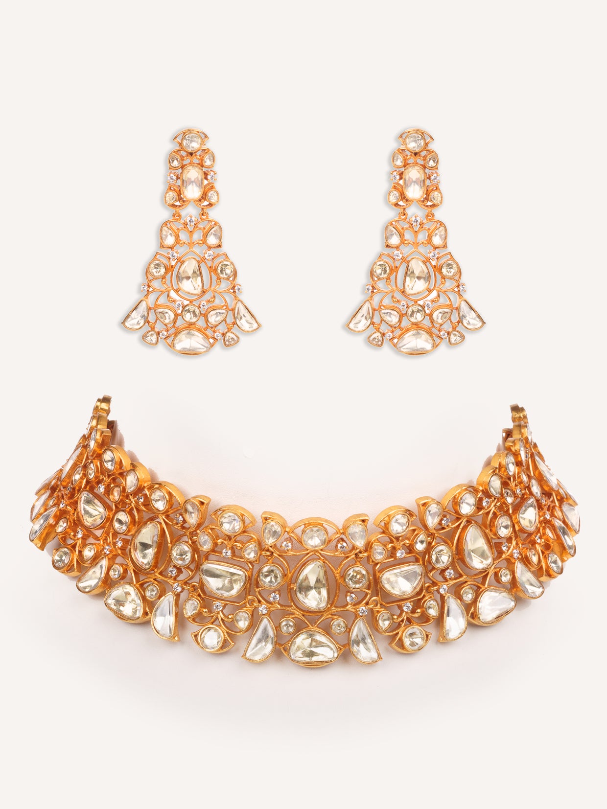 Dramatic and stylish moissanite set with matching earrings