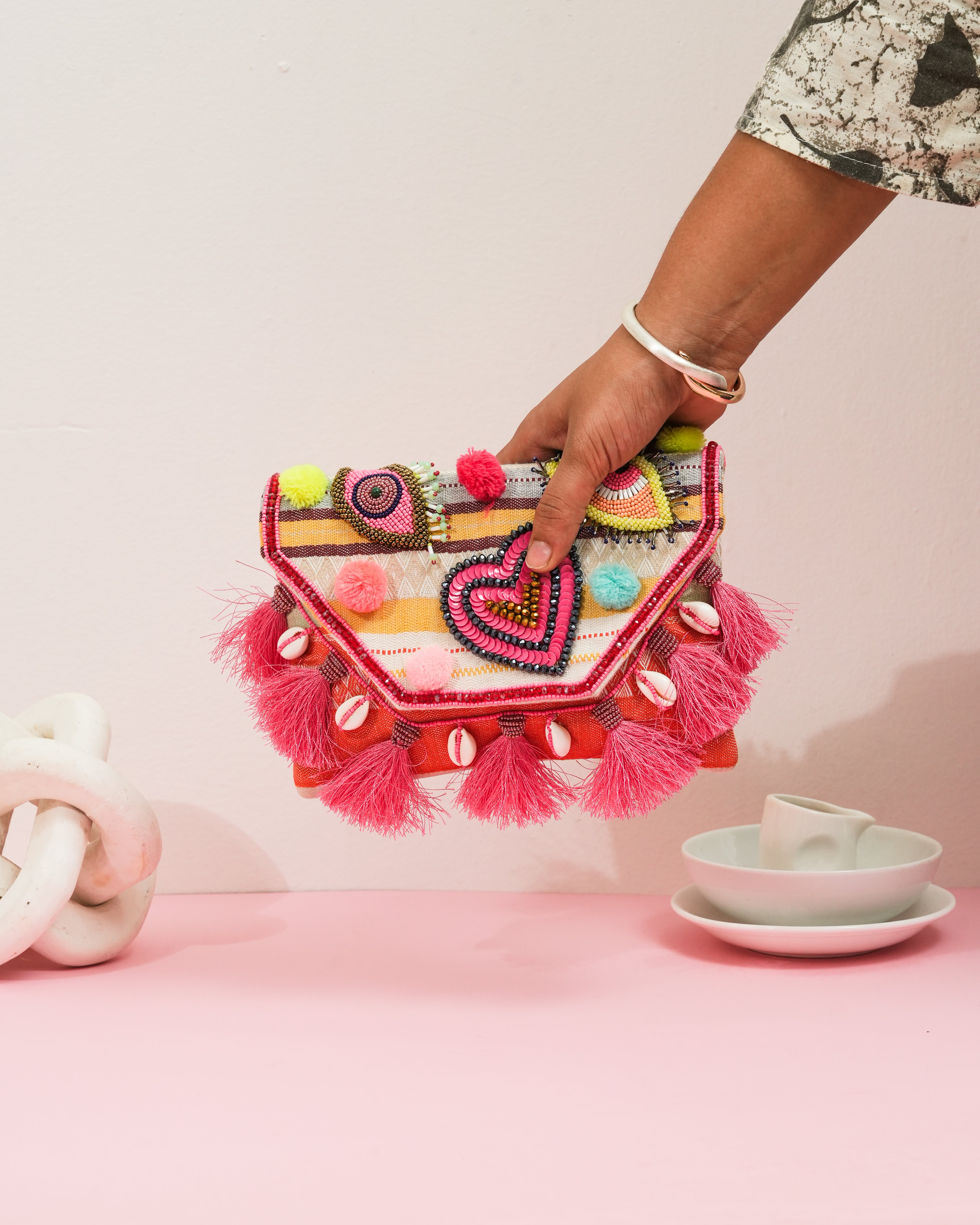 Boho eye clutch