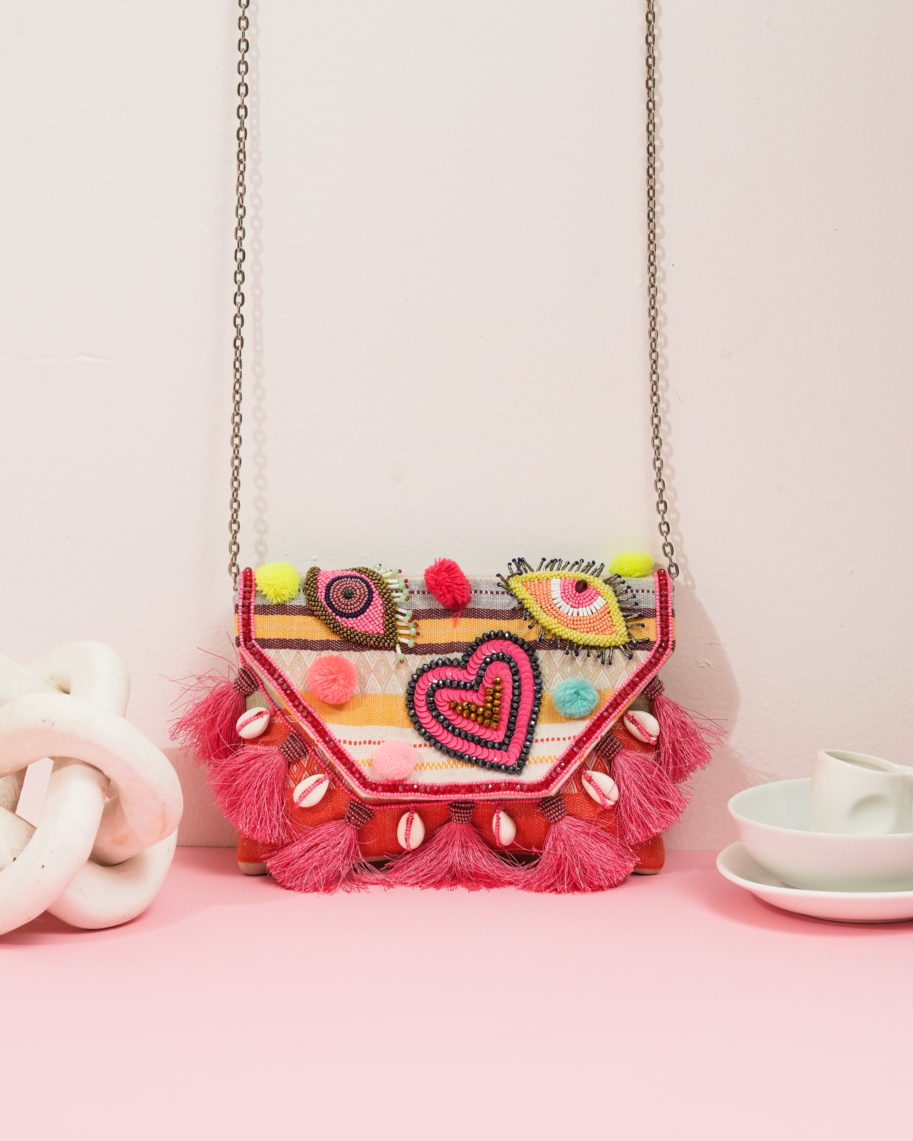 Boho eye clutch