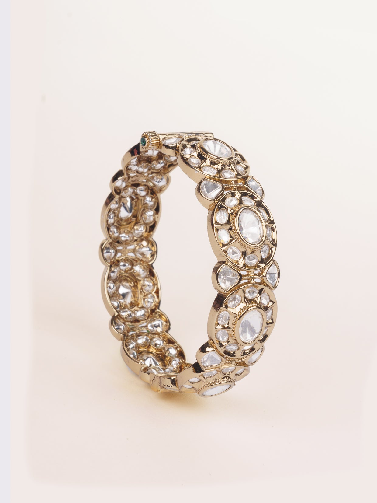 Pair of classic two tone kundan polki bangles