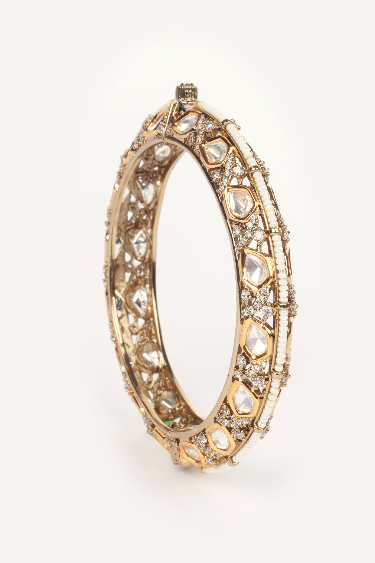 Pair of classic two tone kundan polki bangles