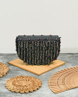 Semi circle tassle clutch
