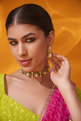 Dramatic and classy two tone moissanite choker with matching earrings