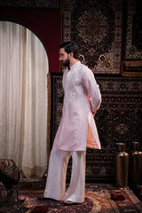 Blush Royale Embroidered Linen Silk Kurta