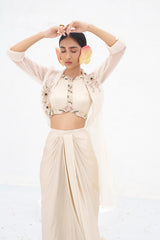 Haimavati- Draped skirt and cape set