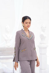 Anagha- Embroidered dressy blazer set