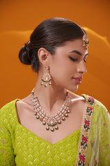 Dramatic and stylish kundan necklace set with matching earrings