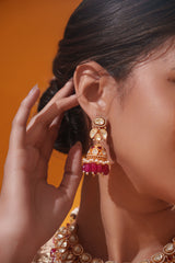 Dramatic and bold moissanite set with jhumkis