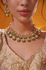 Bold and dramatic moissanite necklace set with matching earrings