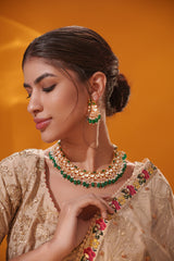 Dramatic and bold moissanite set with jhumkis