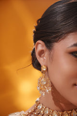 Bold and dramatic moissanite necklace set with matching earrings
