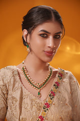Bold and dramatic moissanite long necklace set with matching earrings