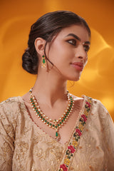 Bold and dramatic moissanite long necklace set with matching earrings