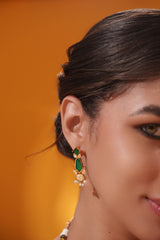 Bold and dramatic moissanite long necklace set with matching earrings