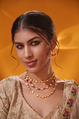 Bold and dramatic moissanite long necklace set with matching earrings