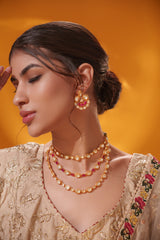 Bold and dramatic moissanite long necklace set with matching earrings