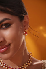 Elegant and classy moissanite necklace set with matching earrings