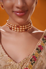 Elegant and stylish moissanite choker with matching earrings