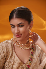 Elegant and classy moissanite necklace set with matching earrings