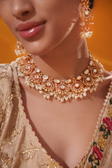 Elegant and classy moissanite necklace set with matching earrings