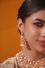 Elegant and classy moissanite necklace set with matching earrings